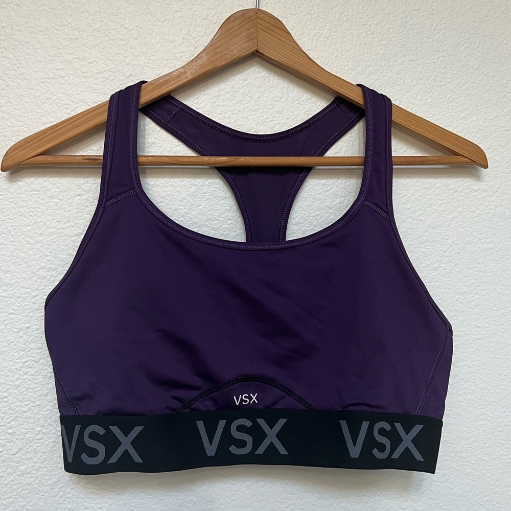 Purple VSX Sport Victoria’s Secret Player Sports Bra Sz LG Active Athletic